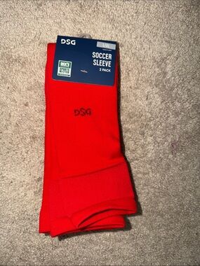 DSG Red Soccer Sleeve Athletic Socks - 2 Pack